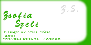 zsofia szeli business card
